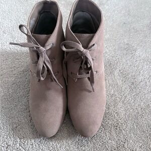 Ralph Lauren Taupe Suede Ankle Booties